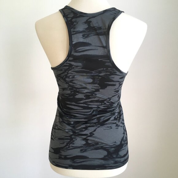 Nike DriFit Tank Top Small Green Black Racerback Graphic Marbled Print Running - Picture 4 of 9